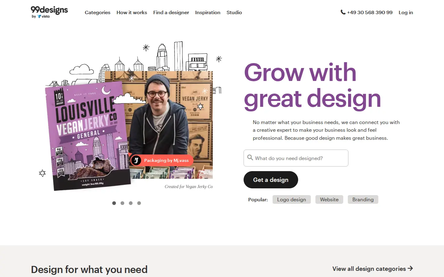 99designs.com — መነሻ ገጽ፣ እንደተያዘው