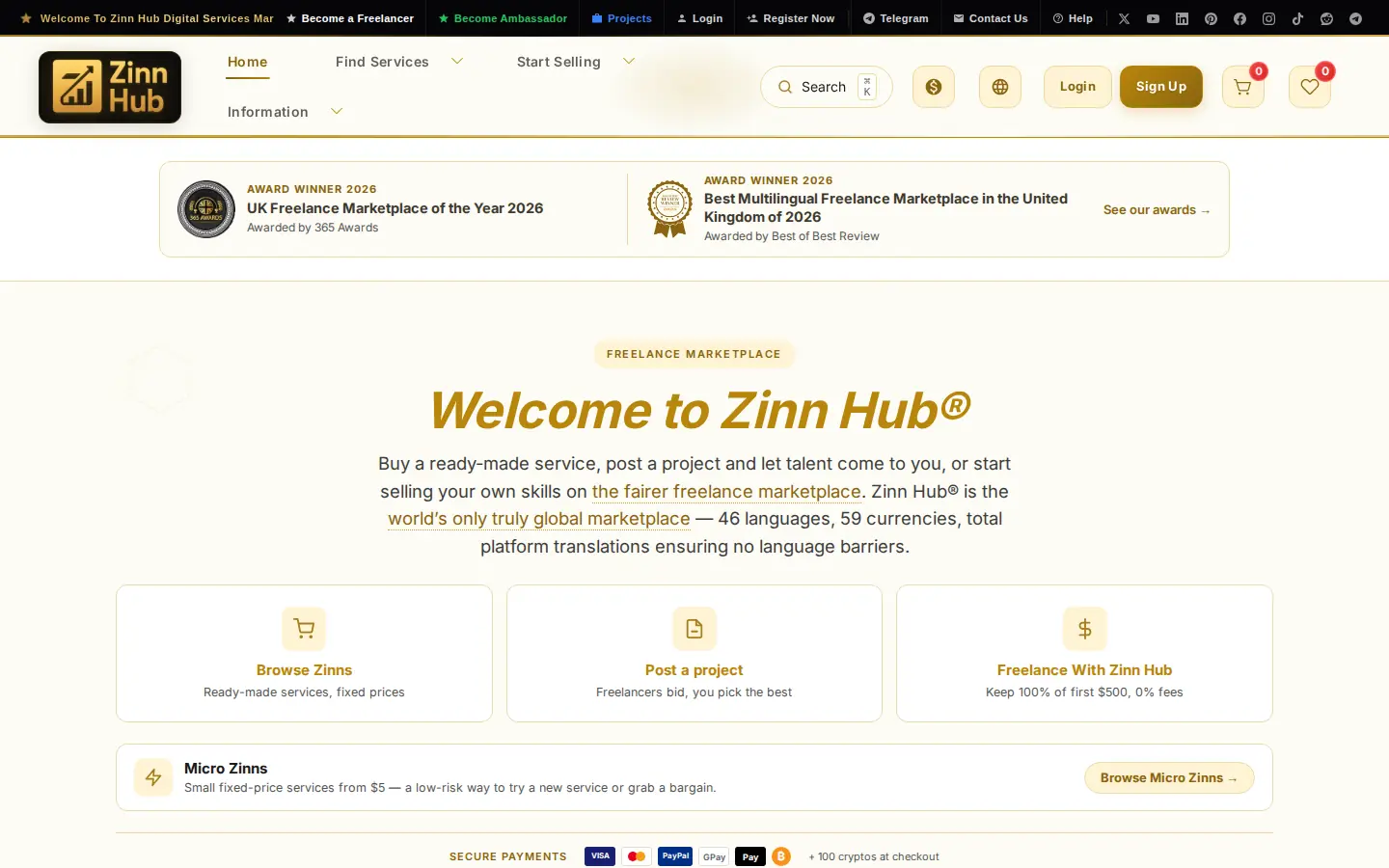 zinnhub.com — መነሻ ገጽ፣ እንደተያዘው